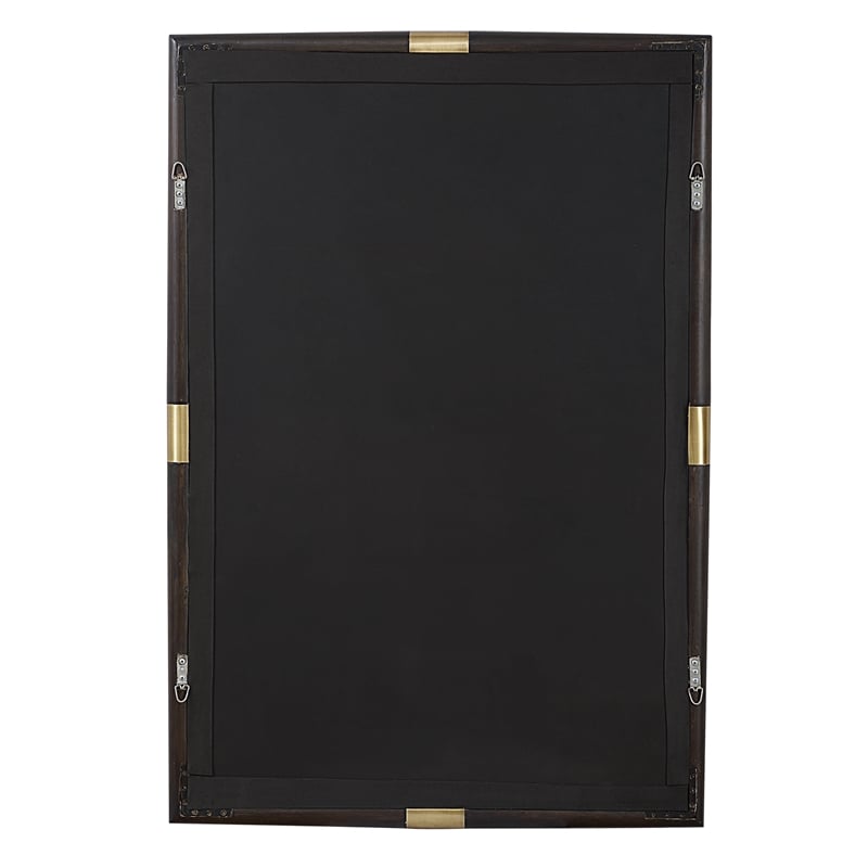Uttermost Larkin Dark Wood & Antique Brass Mirror