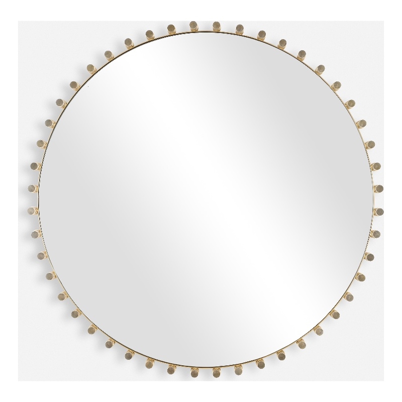 Uttermost Avelyne Round Mirror in Antique Brass