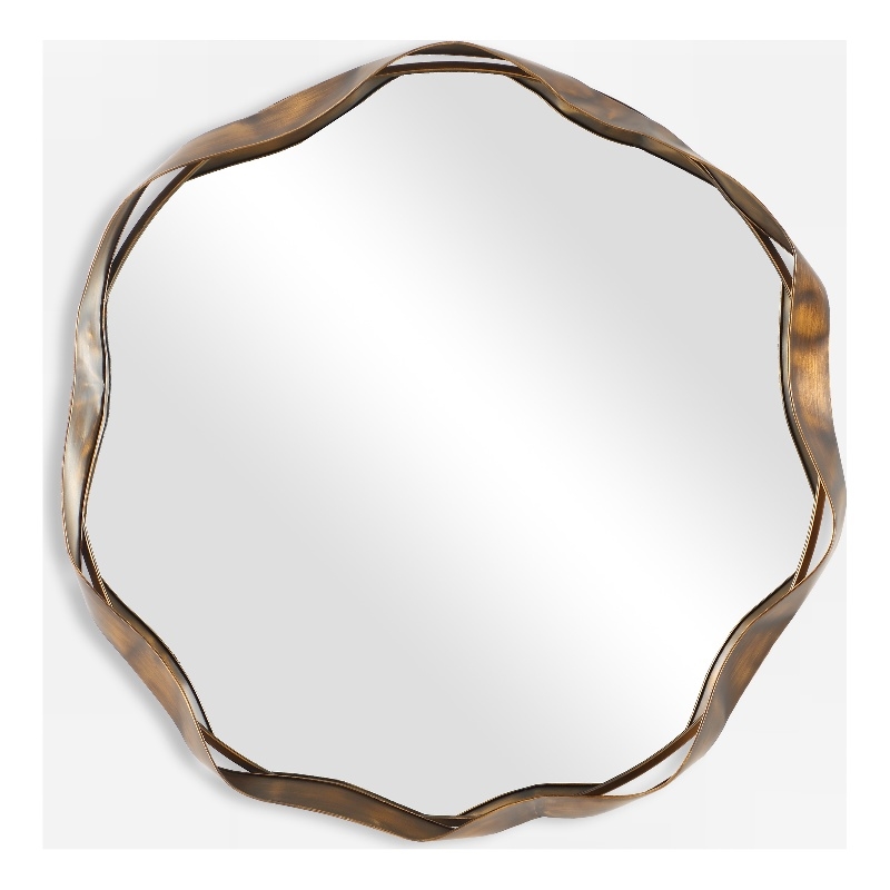 Uttermost Catch The Wave Round Mirror in Bronze