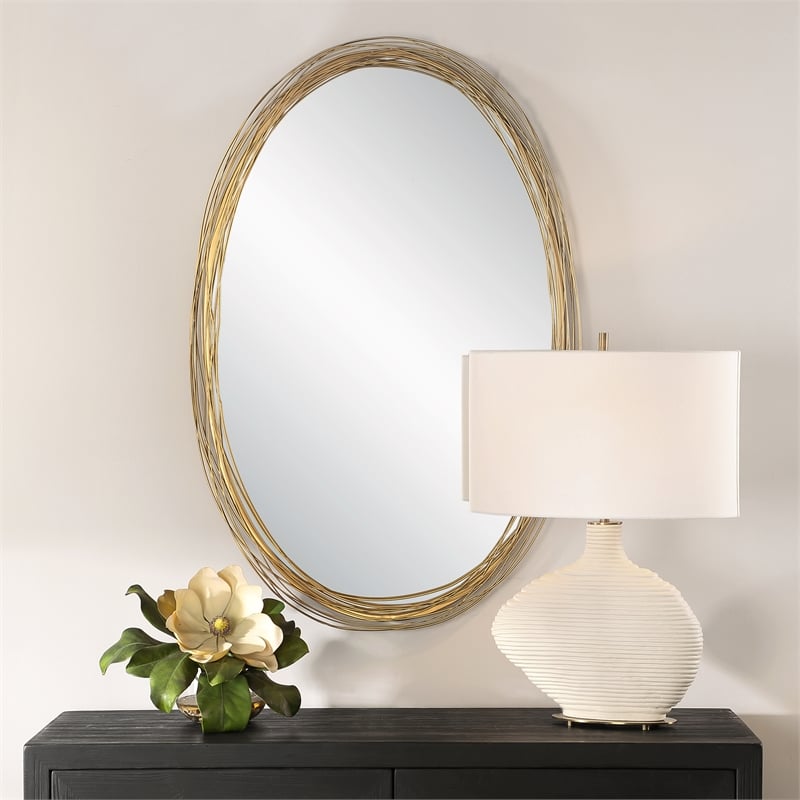 Uttermost Gillian Oval Mirror in in Gold