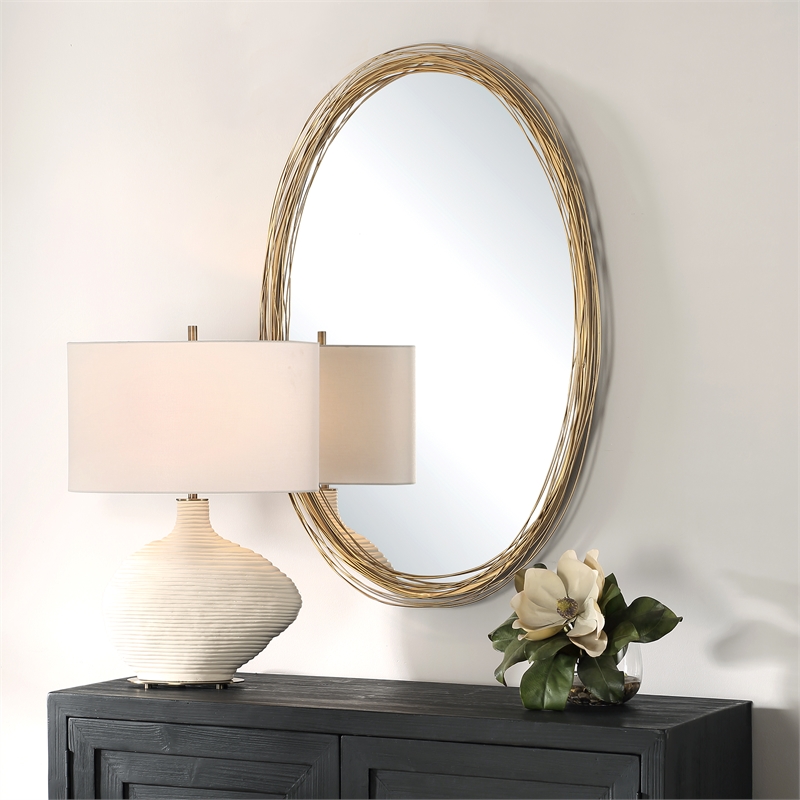 Uttermost Gillian Oval Mirror in in Gold