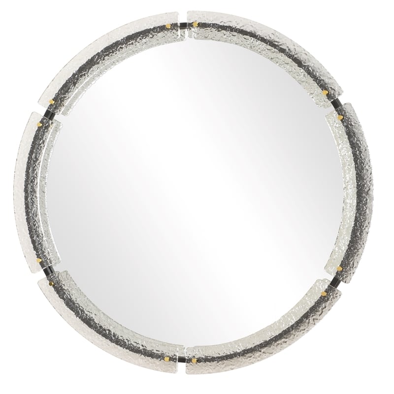 Uttermost Crystalline Round Mirror in Black
