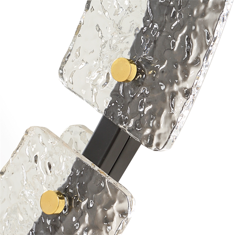 Uttermost Crystalline Round Mirror in Black