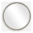 Uttermost Crystalline Round Mirror in Black
