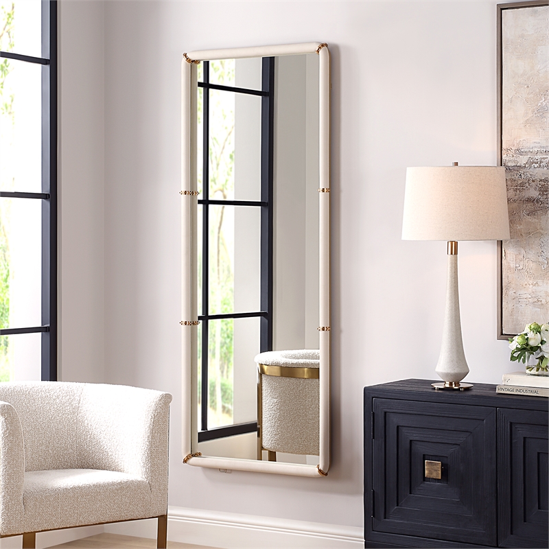 Uttermost Cyprus White Dressing Mirror