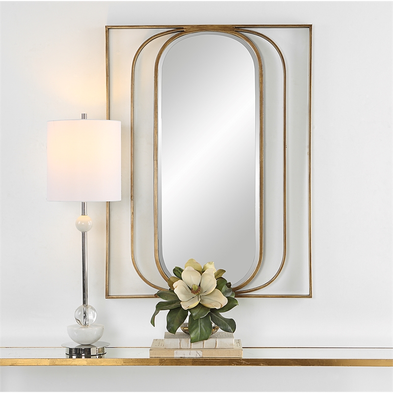 Uttermost Replicate Contemporary Oval Mirror in in Gold