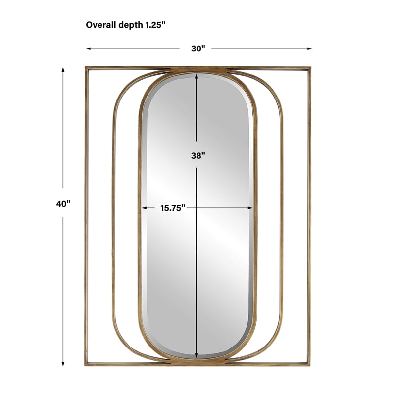 Uttermost Replicate Contemporary Oval Mirror in in Gold
