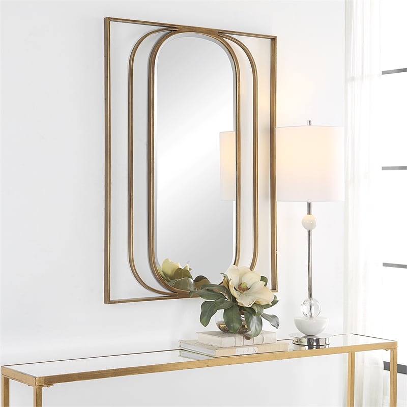 Uttermost Replicate Contemporary Oval Mirror in in Gold
