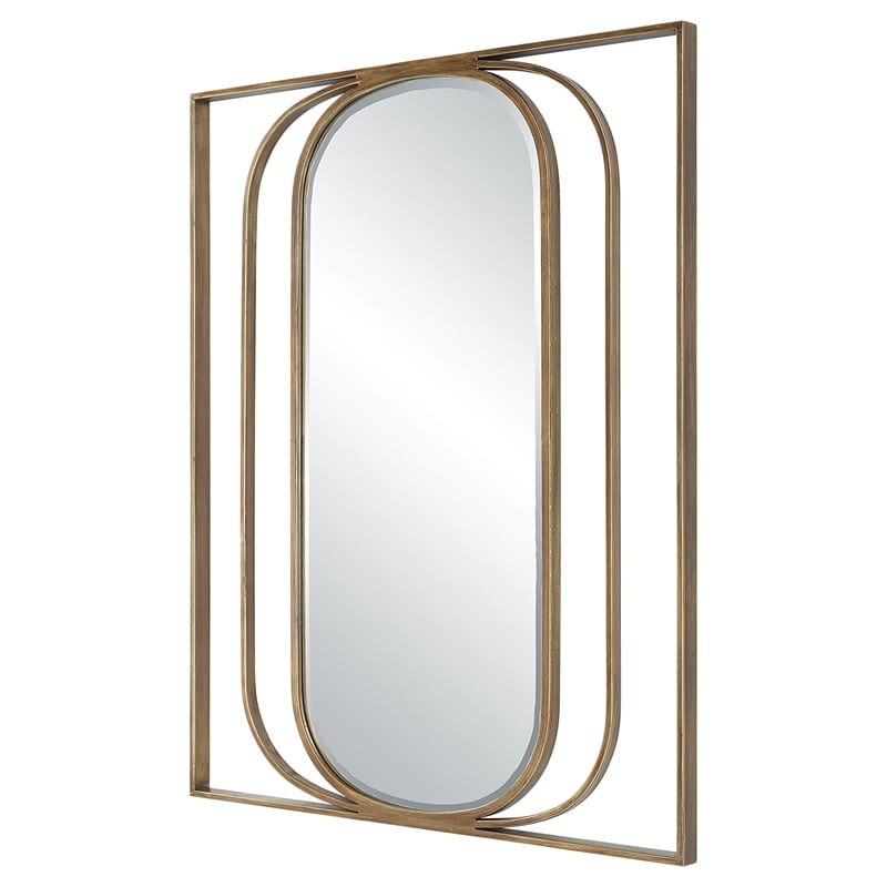 Uttermost Replicate Contemporary Oval Mirror in in Gold