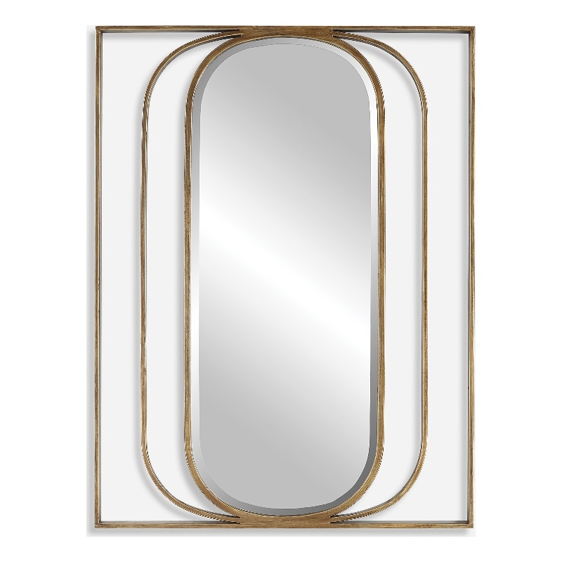 Uttermost Replicate Contemporary Oval Mirror in in Gold