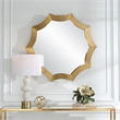 Uttermost Flare Brushed Brass Round Mirror