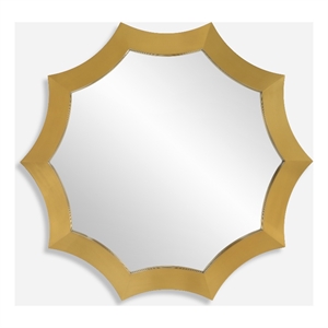 Uttermost Flare Brushed Brass Round Mirror