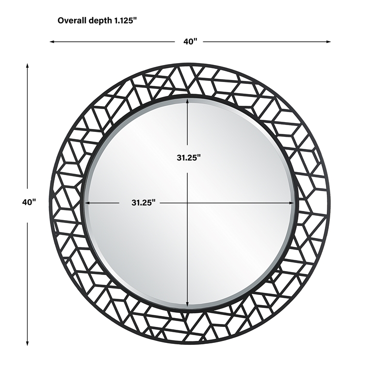Uttermost Mosaic Metal Round Mirror in Black