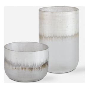 Uttermost Frost Silver Drip Glass Vases Set of 2