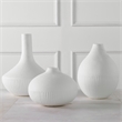 Uttermost Apothecary Satin White Vases Set of 3