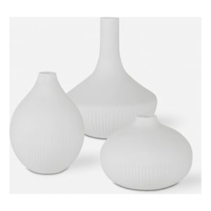 Uttermost Apothecary Satin White Vases Set of 3