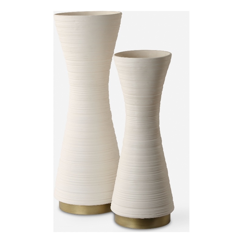 Uttermost Ridgeline White Vases Set of 2