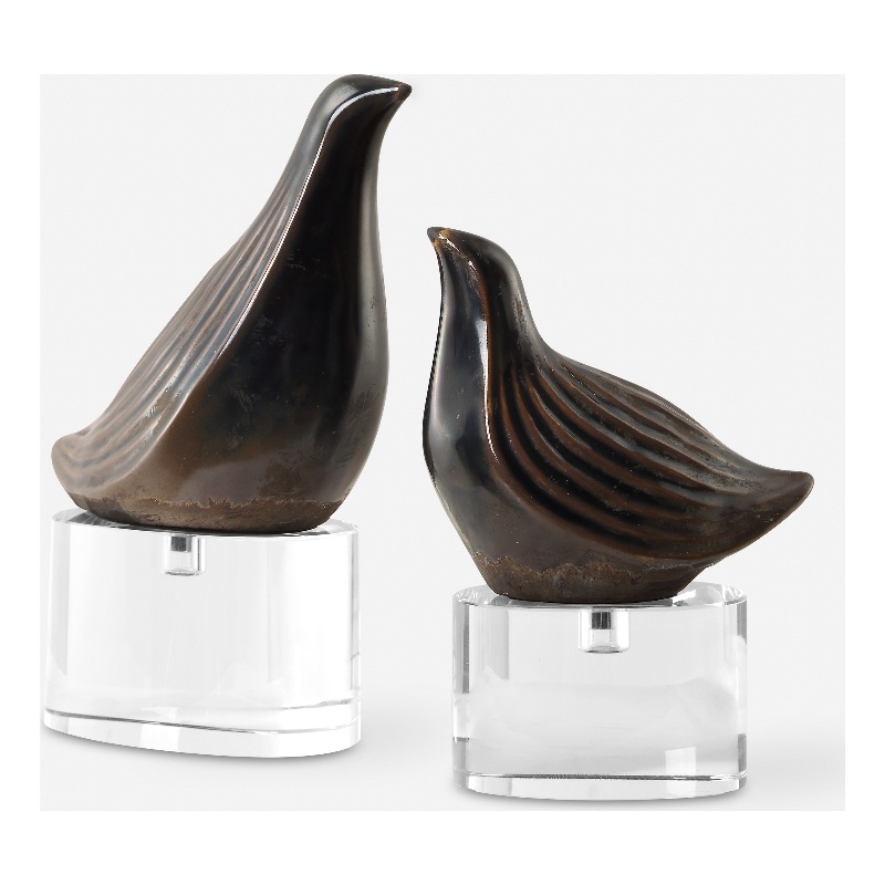 Uttermost Nesting Bird Gray Sculptures Set of 2