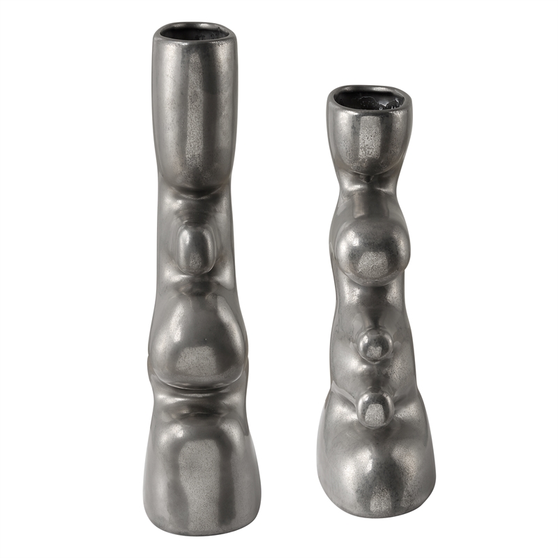 Uttermost Free Flowing Nickel Vases Set of 2
