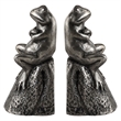 Uttermost Daydreaming Frogs Aged Silver Bookends Set of 2