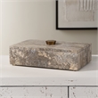 Uttermost Griseus Travertine Stone Box in Gray