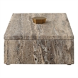 Uttermost Griseus Travertine Stone Box in Gray