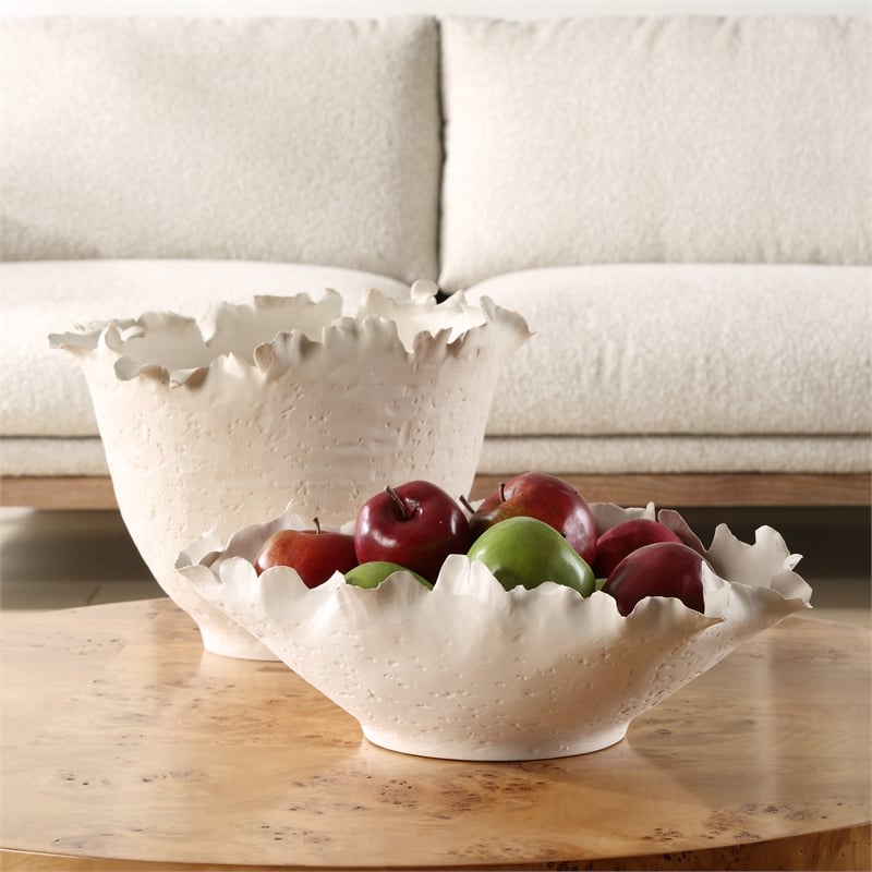 Uttermost Blossom Tall Off white Bowl
