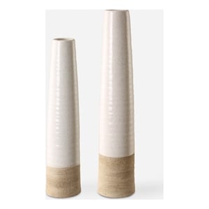 Uttermost Ivory Sands Ceramic Vases Set of 2