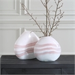 Uttermost Blush Swirl Glass Vases in White (Set of 2)