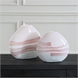 Uttermost Blush Swirl Glass Vases in White (Set of 2)