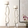 Uttermost Feamelo Ivory Stone Candleholders Set of 2