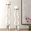Uttermost Feamelo Ivory Stone Candleholders Set of 2