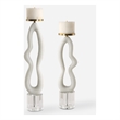Uttermost Feamelo Ivory Stone Candleholders Set of 2