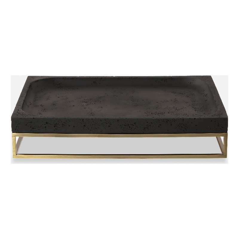 Uttermost Shadowstone Cast Black Tray