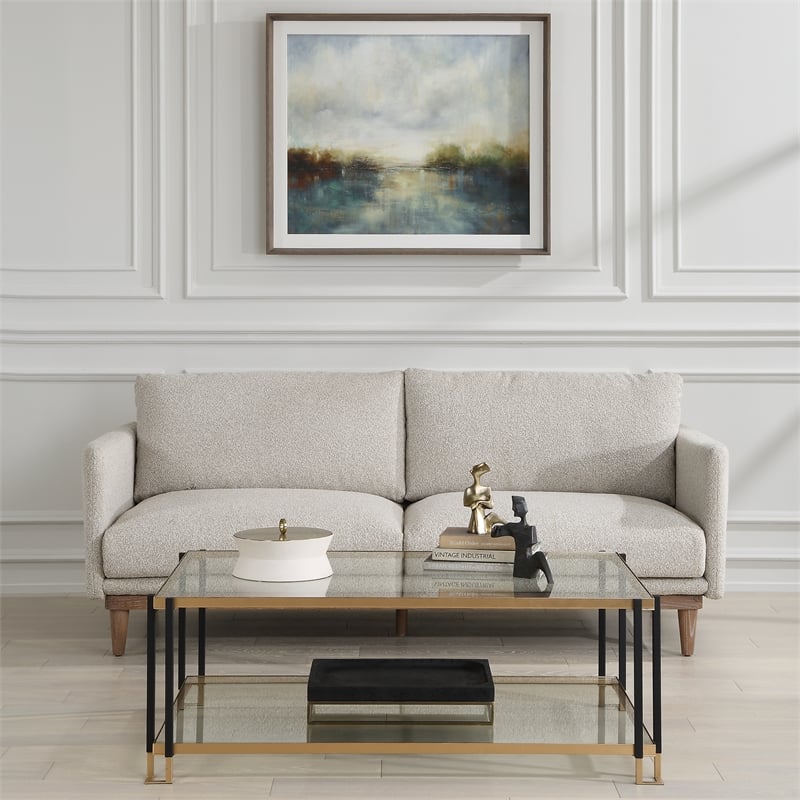 Uttermost Luxe White Shagreen Round Box