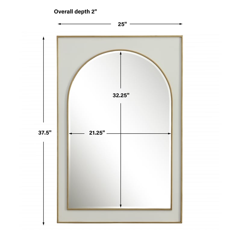 Uttermost Crisanta Gloss White Arch Mirror