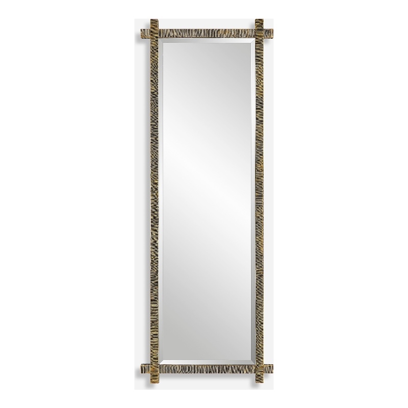 Uttermost Abanu Ribbed Gold Dressing Mirror