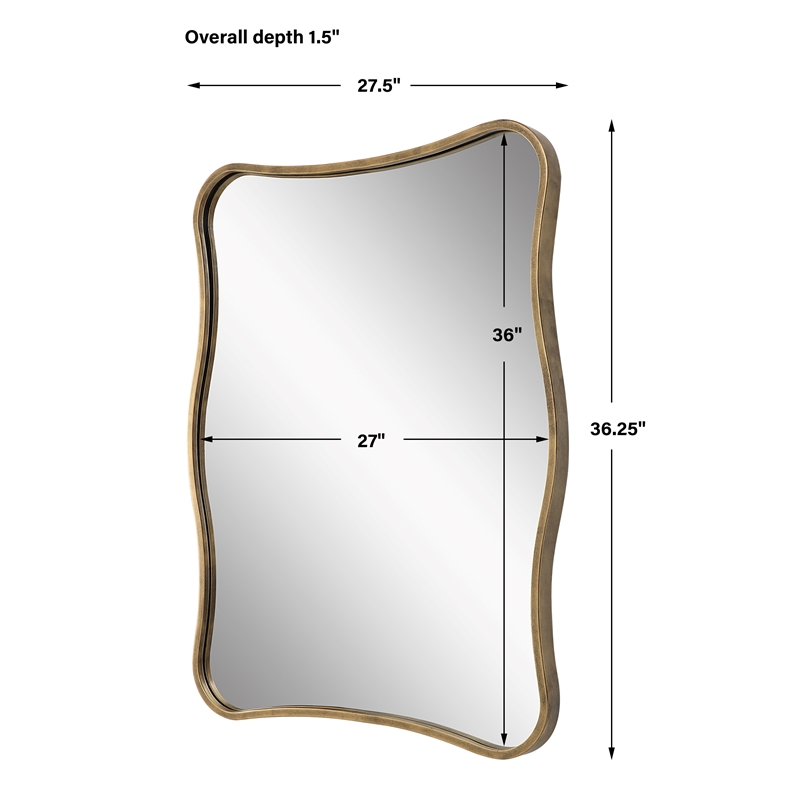 Uttermost Pavia Curvy Vanity Mirror in in Gold