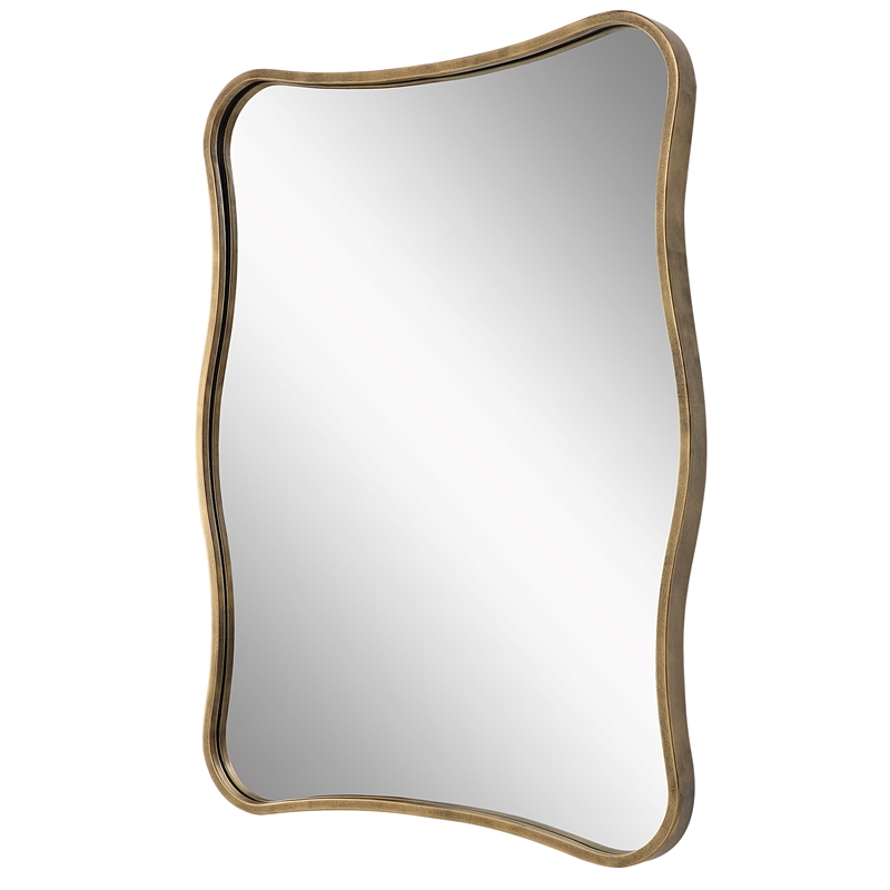 Uttermost Pavia Curvy Vanity Mirror in in Gold