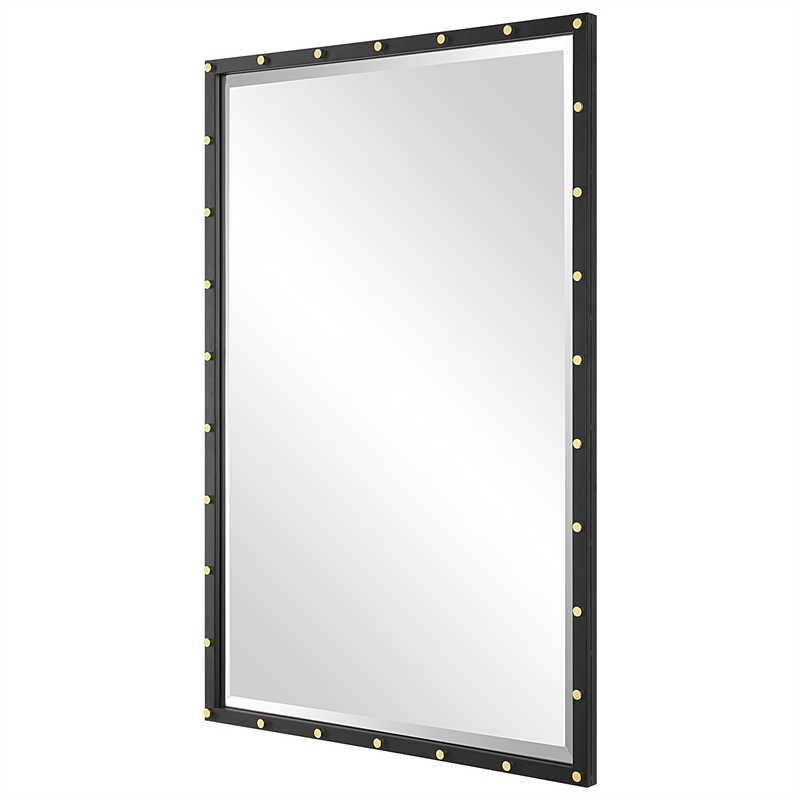 Uttermost Benedo Industrial Vanity Mirror in Matte Black