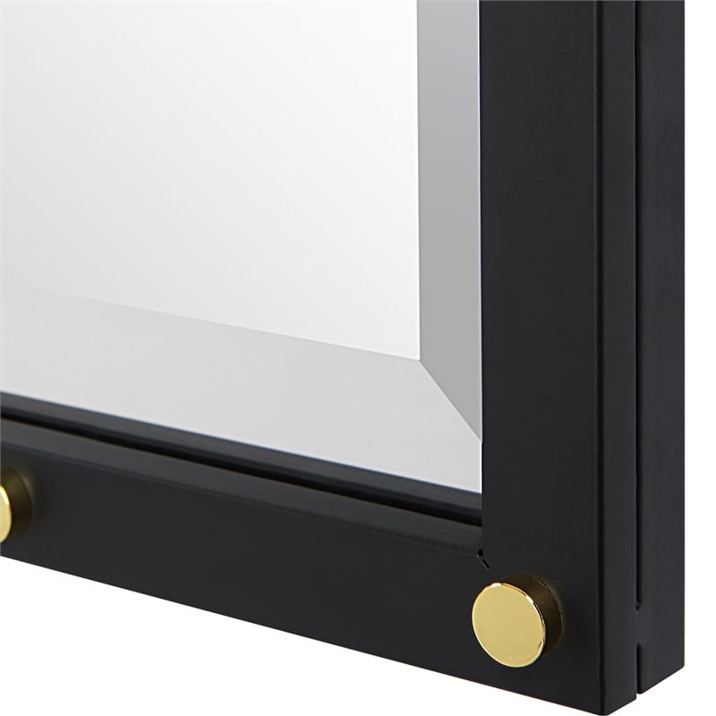 Uttermost Benedo Industrial Vanity Mirror in Matte Black