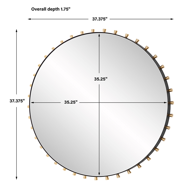 Uttermost Cosmopolitan Round Mirror in Matte Black