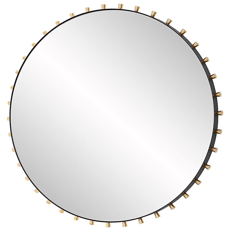 Uttermost Cosmopolitan Round Mirror in Matte Black