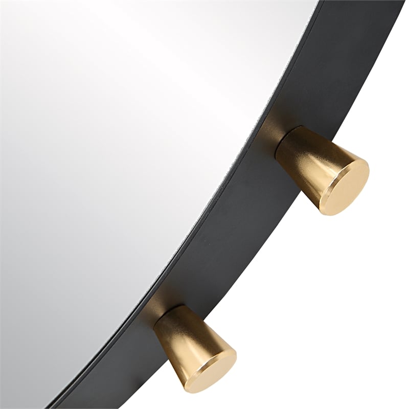 Uttermost Cosmopolitan Round Mirror in Matte Black