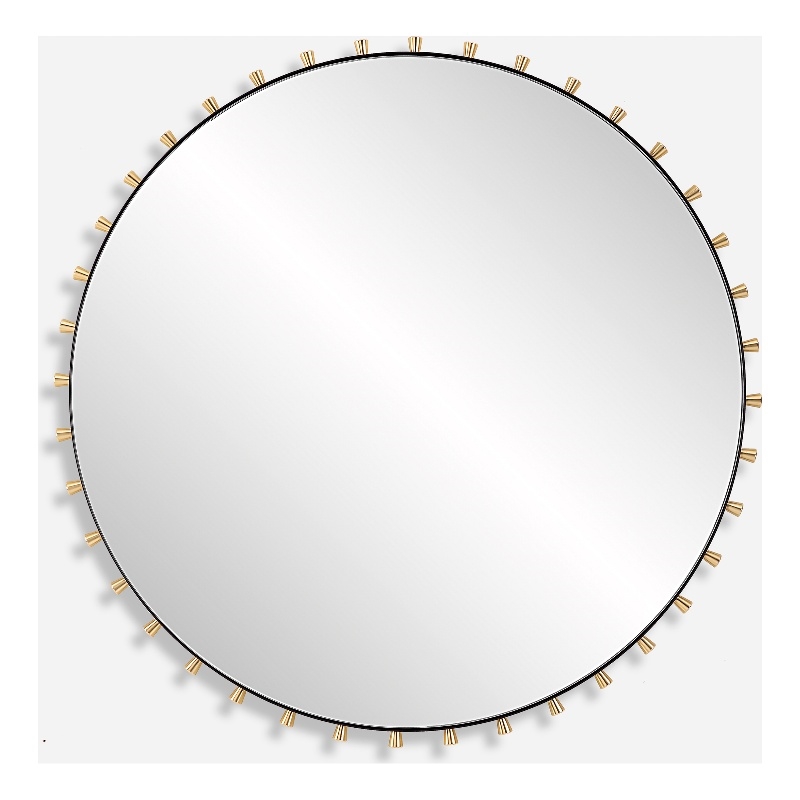 Uttermost Cosmopolitan Round Mirror in Matte Black