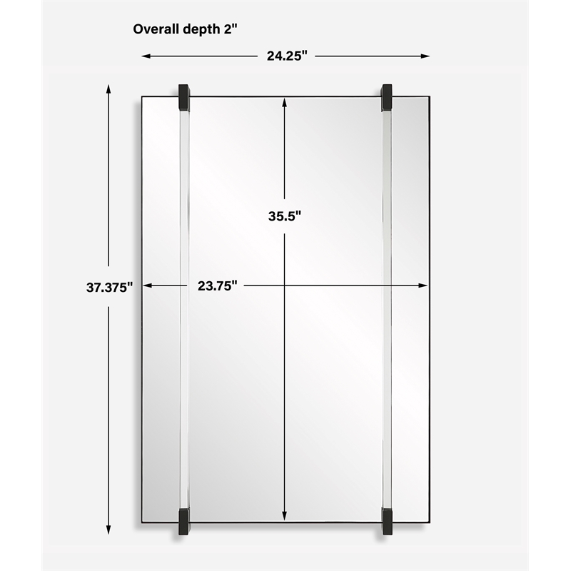 Uttermost Ladonna Rods Mirror in Matte Black