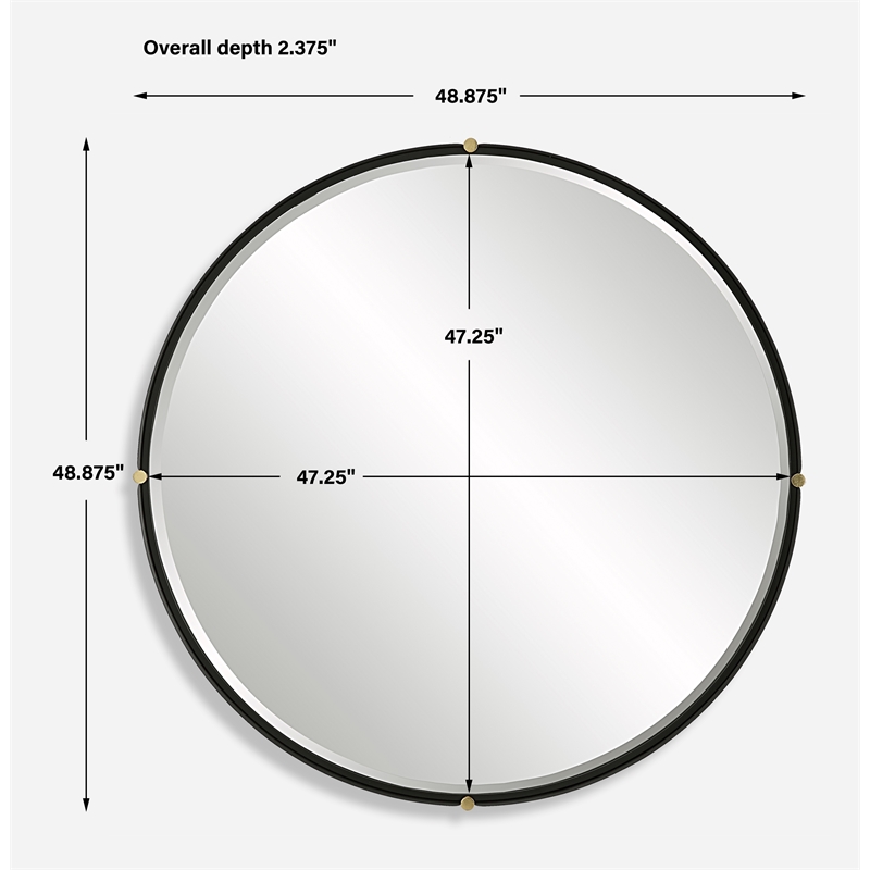 Uttermost Bonded Round Black Mirror