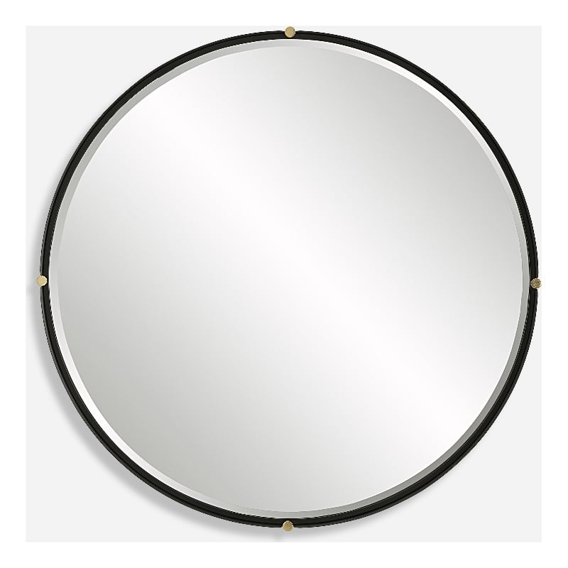 Uttermost Bonded Round Black Mirror