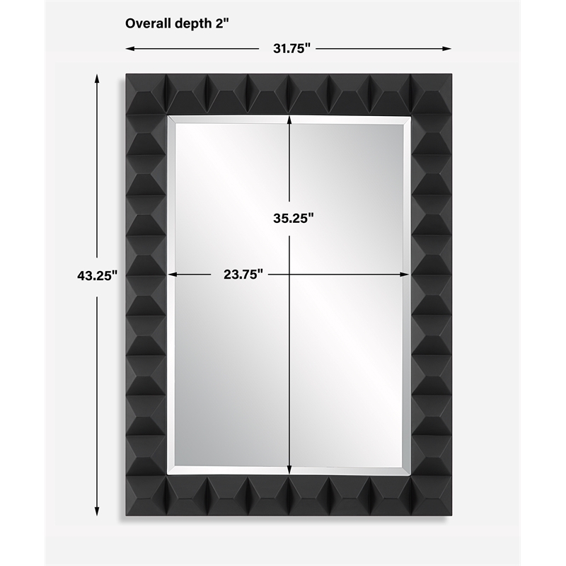 Uttermost Studded Black Mirror