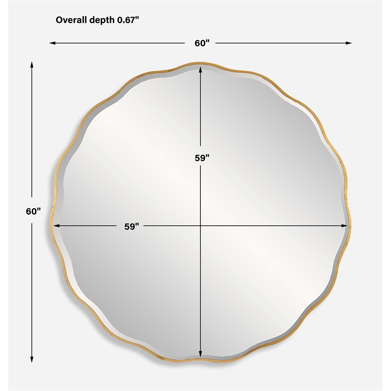 Uttermost Aneta Large Gold Round Mirror